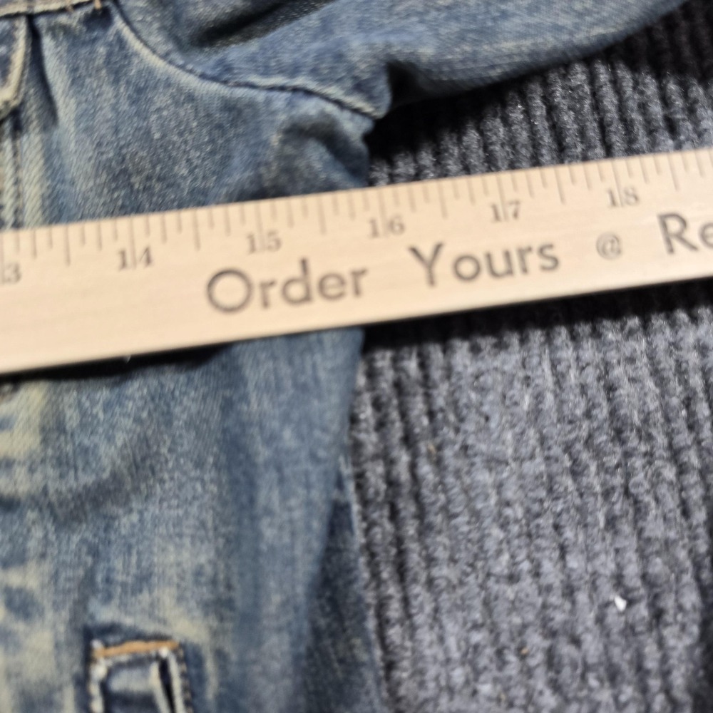 Abercrombie Jacket Girls Large Blue Denim Trucker Jean Coat Washed Fade Vintage - Picture 10 of 11